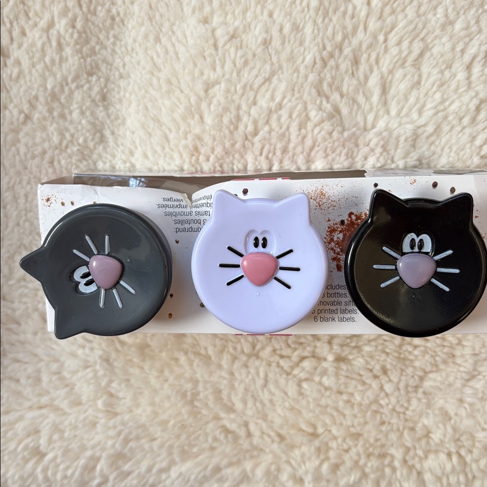 NWT Joie Meow Spice Bottles and Bag Clips Set - Black and White and Grey - Picture 2 of 5